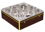 HYDROSAN - Wanna SPA Jacuzzi ogrodowe z hydromasażem 5-osobowa 230x230 cm CAPPUCCINO OBUDOWA BRĄZOWA DESKA F21 SPA748