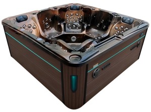 HYDROSAN - Wanna SPA Jacuzzi ogrodowe z hydromasażem 5-osobowa 230x230 cm MAGMA GOLD OBUDOWA KAWA SPA702