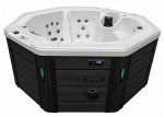 HYDROSAN - Wanna SPA Jacuzzi ogrodowe z hydromasażem 7-osobowa 220x220 cm BIAŁA PERŁA OBUDOWA ANTRACYT SPA107
