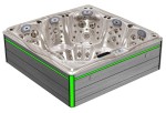 HYDROSAN - Wanna SPA Jacuzzi ogrodowe z hydromasażem 5-osobowa 230x230 cm CAPPUCCINO OBUDOWA SZARA DESKA F27 SPA748