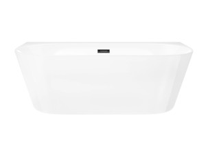 Corsan Wanna przyścienna MONO 170x80 z szeroką krawędzią i wykończeniem czarnym E-030XL - DARMOWA DOSTAWA