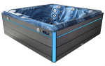 HYDROSAN - Wanna SPA Jacuzzi ogrodowe z hydromasażem 5-osobowa 230x230 cm NIEBIESKA FALA OCEANU OBUDOWA SZARA DESKA F24 SPA748