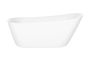 Corsan Wanna wolnostojąca ESTELLA II SLIM 170x74 z PRZELEWEM SZCZELINOWYM  i korkiem klik-klak kolor BIAŁY V038XL - DARMOWA DOSTAWA 