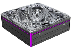 HYDROSAN - Wanna SPA Jacuzzi ogrodowe z hydromasażem 5-osobowa 230x230 cm ODYSSEY OBUDOWA SZARA DESKA F24 SPA748