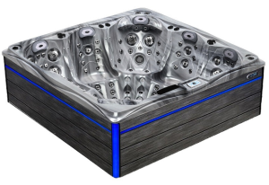 HYDROSAN - Wanna SPA Jacuzzi ogrodowe z hydromasażem 5-osobowa 230x230 cm ODYSSEY OBUDOWA SZARA DESKA F22 SPA748