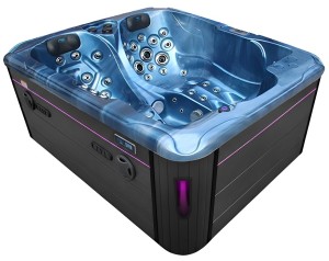 HYDROSAN - Wanna SPA Jacuzzi ogrodowe z hydromasażem 3-osobowa 210x160 cm NIEBIESKA FALA OCEANU OBUDOWA ANTRACYT SPA102