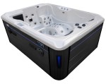 HYDROSAN - Wanna SPA Jacuzzi ogrodowe z hydromasażem 3-osobowa 210x160 cm BIAŁA PERŁA OBUDOWA ANTRACYT SPA102