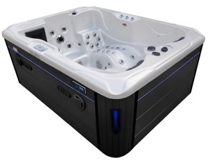HYDROSAN - Wanna SPA Jacuzzi ogrodowe z hydromasażem 3-osobowa 210x160 cm BIAŁA PERŁA OBUDOWA ANTRACYT SPA102