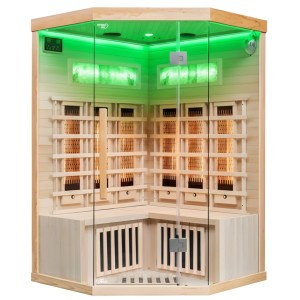 HYDROSAN SAUNA INFRARED-podczerwień sucha ALTA6 pięciokątna 2-3 osobowa niskotemperaturowa 120x120x190 cm o mocy 2340W