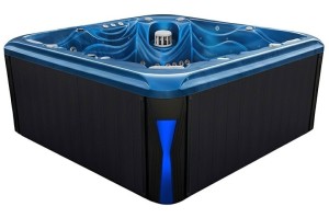 HYDROSAN - Wanna SPA Jacuzzi ogrodowe z hydromasażem 5-osobowa 220x220 cm NIEBIESKA FALA OCEANU OBUDOWA ANTRACYT SPA560