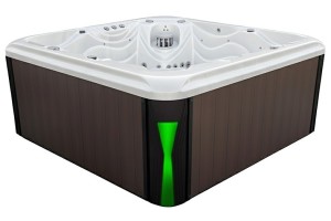 HYDROSAN - Wanna SPA Jacuzzi ogrodowe z hydromasażem 5-osobowa 220x220 cm BIAŁA PERŁA OBUDOWA KAWA SPA560