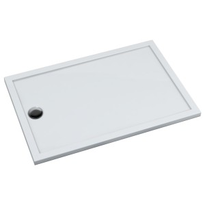 Schedline Brodzik akrylowy Sharper 80x95x4,5 cm, prostokątny z odpływem na krótszym boku, Gwarancja 7 lat