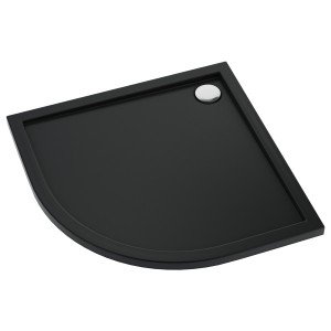 Schedline Brodzik akrylowy Sharper Black Mat (czarny matowy) 80x80x4,5 cm R55, półokrągły, Gwarancja 7 lat