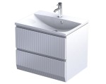 Oristo Szafka wisząca podumywalkowa BRYLANT UNI 60 cm, dwie szuflady, front ryflowany  BIAŁY MAT OR36-SD2S-60-2R-DARMOWA DOSTAWA