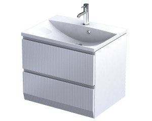 Oristo Szafka wisząca podumywalkowa BRYLANT UNI 60 cm, dwie szuflady, front ryflowany  BIAŁY MAT OR36-SD2S-60-2R-DARMOWA DOSTAWA