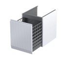 Oristo Szafka wisząca boczna niska BRYLANT UNI 40 cm z koszem, front ryflowany BIAŁY MAT OR36-SN1S-40-2R-DARMOWA DOSTAWA