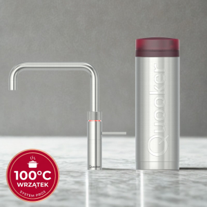 Zestaw Quooker: Kran Fusion Square STAL NIERDZEWNA + zbiornik PRO3 (Wrzątek 100°C)