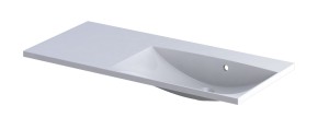Oristo umywalka meblowa AMELIA 100 cm bez otworu na baterię z formowanego marmuru, misa z prawej strony UME-AM-100-92-P-BO