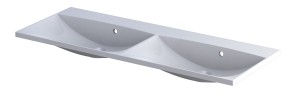 Oristo umywalka meblowa AMELIA 120 cm podwójna bez otworu na baterię z formowanego marmuru UME-AM-120-92-D-BO