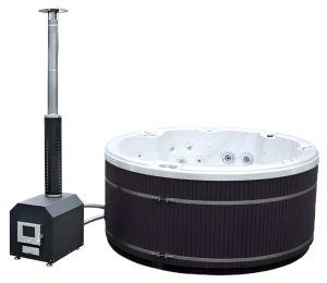 HYDROSAN - Wanna SPA Jacuzzi ogrodowe HYBRYDOWE z hydromasażem 7-osobowa Balia 200x200 cm 230V/400V BIAŁA PERŁA OBUDOWA ANTRACYT SPA580W