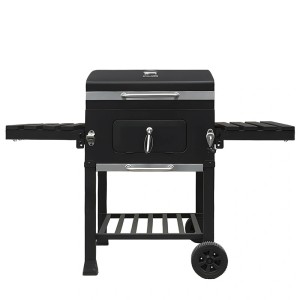 VELACO Grill węglowy ogrodowy  VL17 130x54x105 cm z  pokrywą i półkami kolor CZARNY