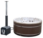 HYDROSAN - Wanna SPA Jacuzzi ogrodowe HYBRYDOWE z hydromasażem 7-osobowa Balia 200x200 cm 230V/400V CAPPUCCINO OBUDOWA KAWA SPA580W