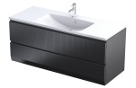 Oristo Szafka wisząca podumywalkowa BRYLANT UNI 120 cm, dwie szuflady, front ryflowany CZARNY MAT OR36-SD2S-120-8R-DARMOWA DOSTAWA 