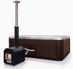 HYDROSAN - Wanna SPA Jacuzzi ogrodowe HYBRYDOWE z hydromasażem 6-osobowa Balia 230x230 cm 230V/400V CAPPUCCINO OBUDOWA KAWA SPA521W