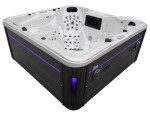 HYDROSAN - Wanna SPA Jacuzzi ogrodowe z hydromasażem 6-osobowa 230x230 cm BIAŁA PERŁA OBUDOWA ANTRACYT SPA703A