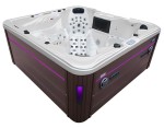HYDROSAN - Wanna SPA Jacuzzi ogrodowe z hydromasażem 6-osobowa 230x230 cm BIAŁA PERŁA OBUDOWA KAWA SPA703A