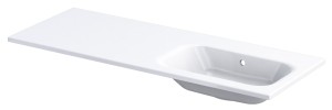Oristo umywalka meblowa ARE 120 cm bez otworu na baterię z formowanego marmuru, misa z prawej strony UME-AR-120-92-P-BO