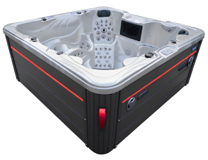 HYDROSAN - Wanna SPA Jacuzzi ogrodowe z hydromasażem 6-osobowa 230x230 cm CAPPUCCINO OBUDOWA ANTRACYT SPA703A