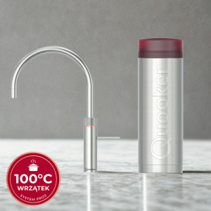 Zestaw Quooker: Kran Fusion Round STAL NIERDZEWNA + zbiornik PRO3 (Wrzątek 100°C)