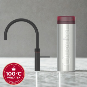 Zestaw Quooker: Kran Fusion Round CZARNY + zbiornik PRO3 (Wrzątek 100°C)