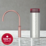 Zestaw Quooker: Kran Fusion Round RÓŻOWA MIEDŹ (Rose Copper) + zbiornik PRO3 (Wrzątek 100°C)