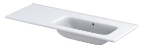 Oristo umywalka meblowa ENOLA 120 cm ceramiczna bez otworu na baterię, misa z prawej strony UME-EN-120-91-P-BO