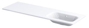 Oristo umywalka meblowa ARE 140 cm bez otworu na baterię z formowanego marmuru, misa z prawej strony UME-AR-140-92-P-BO
