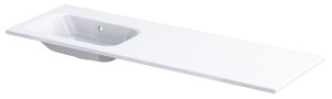 Oristo umywalka meblowa ARE 140 cm bez otworu na baterię z formowanego marmuru, misa z lewej strony UME-AR-140-92-L-BO