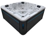 HYDROSAN - Wanna SPA Jacuzzi ogrodowe z hydromasażem 5-osobowa 230x230 cm BIAŁY MARMUR OBUDOWA ANTRACYT SPA702