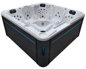 HYDROSAN - Wanna SPA Jacuzzi ogrodowe z hydromasażem 5-osobowa 230x230 cm BIAŁY MARMUR OBUDOWA ANTRACYT SPA702
