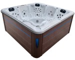 HYDROSAN - Wanna SPA Jacuzzi ogrodowe z hydromasażem 5-osobowa 230x230 cm BIAŁY MARMUR OBUDOWA KAWA SPA702