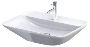Oristo umywalka nablatowa VARIANT 55 cm prostokątna z otworem na baterię, ceramiczna BIAŁY POŁYSK UBL-VP-55-91