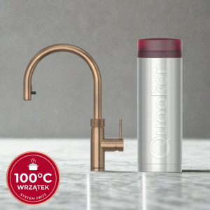 Zestaw Quooker: Kran Flex Round PATYNOWY MOSIĄDZ z wyciąganą wylewką + zbiornik PRO3 (Wrzątek 100°C)
