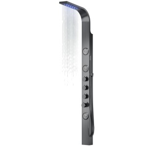 Corsan - Panel prysznicowy SNAKE LED z termostatem, gunmetal - Darmowa dostawa