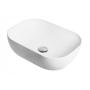 Corsan - Umywalka nablatowa MONO UC5603CH prostokątna 46x32x14 cm z korkiem klik-klak chrom