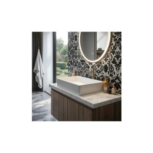 Corsan - Umywalka nablatowa ANGO UC5610WH prostokątna 60x34x11 cm z korkiem klik-klak biały