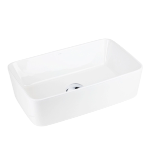 Corsan - Umywalka nablatowa ANGO UC5627CH prostokątna 48x29,5x13,5 cm z korkiem klik-klak chrom