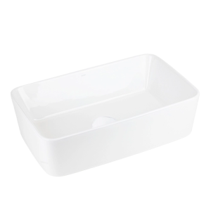 Corsan - Umywalka nablatowa ANGO UC5627WH prostokątna 48x29,5x13,5 cm z korkiem klik-klak biały