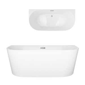 Corsan Wanna przyścienna MONO SLIM 150x75 z wykończeniem chrom E029MSCH - DARMOWA DOSTAWA