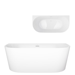 Corsan Wanna przyścienna MONO SLIM 150x75 z wykończeniem biały E029MSWH - DARMOWA DOSTAWA